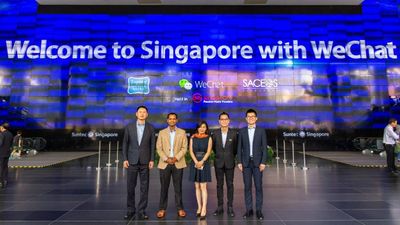 Representatives from STB, WeChat and SACEOS at the launch of MeetSG.