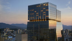 The Ritz-Carlton, Fukuoka occupies the top floors of a 25-storey glass tower.
